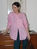 Camisa Simple de Cuello Redondo de Lino de Alta Gama Estilo Francés para Mujer, Blusa Holgada de Manga Larga, Nuevo Modelo Otoño 2025 7462 Cuatro Damas