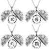 Collar con colgante de acero de titanio y girasol de las doce constelaciones transfronterizas europeas y americanas, regalo navideño con letras
