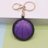 Llaveros creativos de cuero PU multicolor para baloncesto, fútbol, béisbol, tenis, colgantes de llave deportivos al por mayor