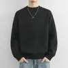 Suéter para Hombre 2026 Otoño Invierno Nuevo Cuello Redondo Jersey de Punto Color Sólido Versátil Holgado Casual Sudadera