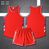 Lote de fábrica directa 2024 Nuevo estilo americano combinación de colores cuello redondo traje de uniforme de baloncesto de secado rápido estampado adulto niños entrenamiento uniforme de equipo