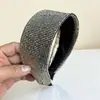 Faixa de Cabeça Larga Estilo Coreano com Strass Completo, Fashion e Luxuosa, Cobre Cabelos Grisalhos, Acessório de Cabelo Versátil e Elegante para Mulheres