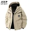 Nova Jaqueta Masculina Outdoor Repelente à Água com Múltiplos Bolsos para a Primavera de 2025, Jaqueta Casual com Capuz Versátil e Moderna para o Dia a Dia
