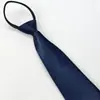 Gravata Masculina 8cm Poliéster com Zíper Cetim Cor Lisa Uma Cor Fácil de Puxar Gravata Preguiçosa Feminina Traje Formal de Negócios Profissional
