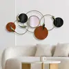 Colección de relojes de pared para comedor, sala de estar, moderno, ligero, de lujo, decorativo, para comedor, reloj de arte en hierro, cuadro colgante, reloj de pintura decorativa tridimensional