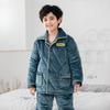 Pijamas de franela para niños de otoño e invierno, de terciopelo de cristal grueso, con relleno de algodón, para el hogar.