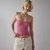 Top de camiseta de tubo a rayas sexy retro Y2K europeo y americano para mujer, camisola, top corto, top sin mangas de hombros descubiertos