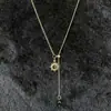 Colar do Sol com Pedra Olho de Tigre para Mulheres, Outono e Inverno, Estilo Vintage, Corrente Elegante para Suéter, Acessório de Nicho de Luxo Leve