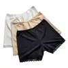 Novedad de Verano Estilo Hielo Seda Anti-Exposición Shorts de Seguridad, Ribete Sexy de Encaje, Shorts Sin Costuras Tallas Grandes para Mujer, Adecuados para Ropa Exterior