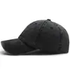 Boné de Baseball Quatro Listras Lavável Transfronteiriço, Personalizável com Bordado de Logo, Boné Versátil de Brim Macio Vintage Desgastado com Aba Reta