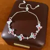 Pulseira de flor de trevo de zircônia, luxo leve nicho sensação de alta qualidade, joias de moda requintadas e versáteis atacado