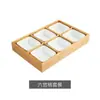 Plato de Frutas de Nueve Compartimentos para Preparar Té Junto a la Estufa, Bandeja de Madera con Compartimentos Divididos, Plato Lateral para Olla Caliente