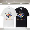 Marca Europeia e Americana da Moda Casablanca Tamanho Plus-Size Manga Curta 2026 Outono/Inverno Casablanca Camiseta Manga Curta Solta