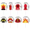 Nuevo Producto Transfronterizo Tema de Fuego Decoración para Fiesta de Cumpleaños Arreglo de Decoración de Cumpleaños Bandera Decoración de Cumpleaños de Bombero