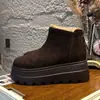 Botas de Nieve de Piel de Conejo Real para Mujer 2025 Invierno Nuevas Botas Delgadas de Gamuza con Suela Gruesa para Mujer Botas Casuales para Mujer Botas de Mujer con Forro de Felpa