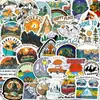 50 Piezas de Pegatinas Retro de Paisajes Exteriores, Graffiti, Culturales y Creativas para Diarios, Fundas de Teléfono, Cuadernos, Pegatinas de Decoración DIY Al Por Mayor