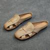 Medias Zapatillas Baotou para Mujer 2026 Estilo Nuevo Hechas a Mano Estilo Artístico Retro Sandalias Planas Suaves Cómodas Frescas de Punta Redonda para Mujer