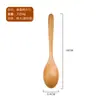 Cuchara de Madera Laoke Estilo Japonés Haya Mango Plano Redondo Cuchara de Madera Transfronteriza Cuchara Curva 16cm