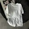 Camiseta de Manga Corta con Estampado de Letras de Diseño Sencillo para Mujer Verano 2025 Casual Holgada Versátil Top con Bloques de Color Cuello Redondo