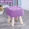 Taburete pequeño Madera maciza Hogar Silla pequeña Tela moderna Taburete de mesa de café Taburete de sofá para adultos Taburete bajo Banco pequeño creativo