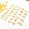 Accesorios de Circonita Micro-incrustada de Oro de 18K Estrella Luna Flor Mariposa Amor Colgante DIY Collar Aretes Colgante Joyería