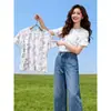Camiseta de Manga Corta Holgada y Versátil para Hombro Derecho para Mujer 2026 Nuevo Estilo Coreano Hermoso Diseño Top Camiseta de Verano para Mujer