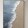 Pintura al Óleo Pintada a Mano Paisaje Marino al Amanecer Pintura con Textura Estéreo Decoración para Sofá de Sala de Estar Pintura para Pasillo de Entrada Colgante
