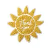 Gracias por Estar Ahí, Parches Bordados Inspiradores para Decoración de Ropa, Bordado de Toalla con Energía Positiva Patrón de Sol Parches Termoadhesivos