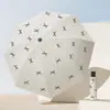Paraguas Automático para Mujer, Fresco y Elegante, Color Crema, Paraguas Plegable para el Sol, Recubrimiento Negro para Protección Solar, Protección UV, Sombrilla, Doble Uso para Sol y Lluvia