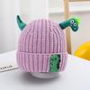 Gorro de Otoño e Invierno para Bebé Lindo Súper Lindo Gorro de Lana con Forma de Dinosaurio Invierno para Niños y Niñas Cálido Gorro Tejido Pulóver