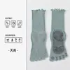 Calcetines de yoga de encaje para mujer, calcetines finos sin costuras de media pantorrilla para primavera y otoño, antibacterianos grado 10A, resistentes al olor, absorbentes de sudor, calcetines deportivos para dedos.