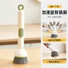 Escova de Limpeza Rotativa com Adição de Líquido para Panelas Escova de Lavar Louça Escova de Limpeza Rotativa com Cabo Longo Escova com Cerdas Rígidas