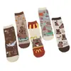 Calcetines de Capibara para Mujer, Estilo Coreano Dibujos Animados Lindos Calcetines de Tubo Recto, Otoño e Invierno Algodón Puro Estilo Universitario Calcetines Largos al por Mayor