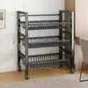 Estante de Almacenamiento de Cocina al por Mayor, Estante de Almacenamiento con Ruedas, Extra Grueso, De Pie, Reforzado, Multicapa, Soporte para Horno de Microondas, Engrosado