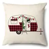 Funda de almohada navideña Transfronteriza Amazon Decoración del hogar Estilo europeo Lino sintético Funda de cojín para sofá Funda de almohada para vacaciones de Navidad