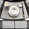 En stock Nuevo Mantel Individual Redondo en Forma de Abanico para Hotel Chino a Prueba de Aceite Impermeable Mantel Individual de Alta Calidad Antideslizante Ecológico Cuero Aislamiento Térmico