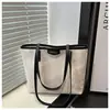 Bolsa Tote Casual para o Trabalho para Mulheres, Grande Capacidade, Novo Estilo 2026, Design Simples de Retalhos, Bolsa de Ombro para Compras, Bolsa de Mão para Estudantes