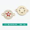 Duplo pendurado ponto redondo diamante estrela de cinco pontas jóias diy acessórios pingando liga de óleo colar pulseira único pendurado pingente acessórios
