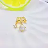 Accesorios para Joyería DIY de Cristal de Circonita de 14K Cuentas Espaciadoras de Estrella Doble Estrella Colgante para Collar de Perlas