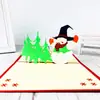 Cartão de felicitações de Natal cartão tridimensional árvore de Natal 3D cartão tridimensional cartão pequeno criativo de Natal negócio de atacado