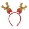 Presilha de tiara de chifre de veado de Natal fivela vermelha na cabeça tiara de chifre tiara luminosa com luz adereços de decoração de festa