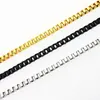 Collar de acero inoxidable cadena de caja pequeña collar de comercio exterior europeo y americano cadena con colgante chapado en vacío oro negro