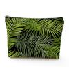 Bolsa de Maquiagem de Linho à Prova d'Água com Folhas Tropicais Transfronteiriça Bolsa de Armazenamento para Maquiagem e Joias Bolsa de Armazenamento para Artigos de Higiene Pessoal
