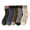 Meias de lã masculinas de inverno engrossadas meias quentes Terry mid-bezerro casual cor combinando lã forrado meias toalha atacado
