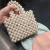 2020 Nuevo Diseño Ins con Cuentas Bolso Tejido Hecho a Mano Bolso de Fiesta Bolso de Noche para Novia Bolso de Perlas Bolso de Mano para Mujer
