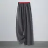 Pantalones casuales de mezcla de lana de acetato para mujer, pantalones cálidos de otoño e invierno, nuevos pantalones de cachemira de pierna ancha ajustados de cintura alta 2026