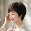 Peluca corta WB para mujer, postizo completo, hecho con cabello humano real, diseñado para madres, natural y voluminoso, estilo rizado de alta gama
