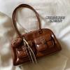 Bolsa de Axila de Alto Padrão Outono Bolsa Almofada Feminina Outono e Inverno Vintage Bolsa Boston Portátil para o Dia a Dia Bolsa de Ombro Cross-border