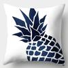 Juego de fundas de almohada de terciopelo de piel de melocotón con cuadros de rayas azules para dibujar fundas de almohada de sofá funda de cojín al por mayor