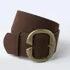 Fivela de Bronze Envelhecido em Forma de C Cinto Largo para Cintura para Vestidos Casacos Decoração Versátil Feminino Camurça Cinta Modeladora de Cintura Alta